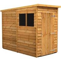 Power 4x8 Overlap Pent Shed, Brown