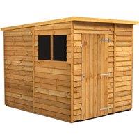Power 6x8 Overlap Pent Shed, Brown