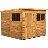 Power 8x8 Overlap Pent Shed, Brown