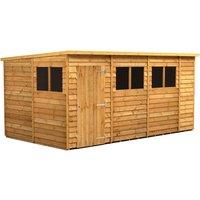 Power 14x8 Overlap Pent Shed, Brown