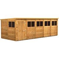 Power 20x8 Overlap Pent Shed, Brown