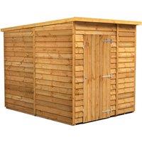 Power 6x8 Overlap Pent No Window Shed, Brown