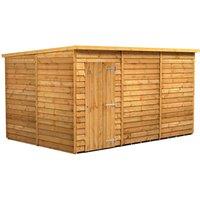 Power 12x8 Overlap Pent No Window Shed, Brown