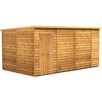 Power 14x8 Overlap Pent No Window Shed, Brown