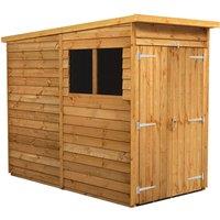 Power 4x8 Overlap Pent Double Door Shed, Brown