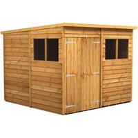 Power 8x8 Overlap Pent Double Door Shed, Brown