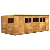 Power 18x8 Overlap Pent Double Door Shed, Brown
