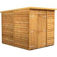 Power 6x8 Overlap Pent No Window Double Door Shed, Brown