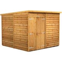 Power 8x8 Overlap Pent No Window Double Door Shed, Brown