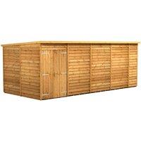 Power 18x8 Overlap Pent No Window Double Door Shed, Brown