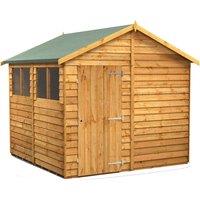 Power 8x8 Overlap Apex Shed, Brown