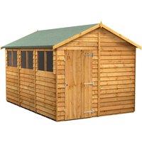 Power 12x8 Overlap Apex Shed, Brown