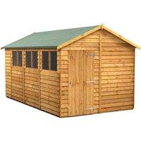 Power 14x8 Overlap Apex Shed, Brown