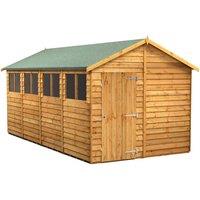 Power 16x8 Overlap Apex Shed, Brown