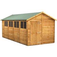 Power 18x8 Overlap Apex Shed, Brown