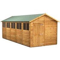 Power 20x8 Overlap Apex Shed, Brown