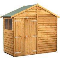 Power 4x8 Overlap Apex Double Door Shed, Brown