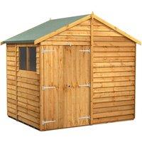Power 6x8 Overlap Apex Double Door Shed, Brown