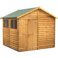 Power 8x8 Overlap Apex Double Door Shed, Brown