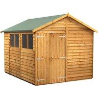 Power 10x8 Overlap Apex Double Door Shed, Brown