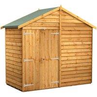 Power 4x8 Overlap Apex No Window Double Door Shed, Brown