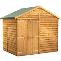Power 6x8 Overlap Apex No Window Double Door Shed, Brown