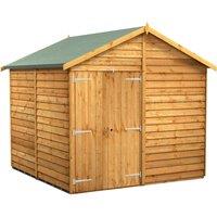 Power 8x8 Overlap Apex No Window Double Door Shed, Brown