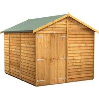 Power 10x8 Overlap Apex No Window Double Door Shed, Brown