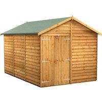 Power 12x8 Overlap Apex No Window Double Door Shed, Brown