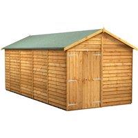 Power 18x8 Overlap Apex No Window Double Door Shed, Brown
