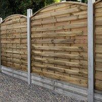 Forest Garden 1.8m x 1.8m Pressure Treated Decorative Dome Top Fence Panel, Brown