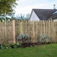 Forest Garden 6ft x 3ft (1.83m x 0.9m) Pressure Treated Contemporary Picket Fence Panel, Brown