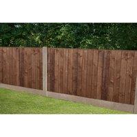 Forest Garden 6ft x 4ft Treated Closedboard Fence Panel, Brown