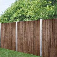 Forest Garden 6ft x 6ft (1.83m x 1.85m) Pressure Treated Brown Pressure Treated Closedboard Fence Panel, Brown