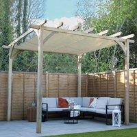 Forest Garden Ultima Pergola - 3.6 x 3.6m with Canopy, Brown