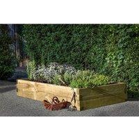Forest Garden Caledonian Large Raised Bed with Base 90 x 180cm, Brown