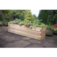 Forest Garden Caledonian Long Raised Bed w/ Base 45 x 180cm, Brown