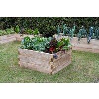 Forest Garden Caledonian Square Raised Bed 90 x 90cm, Brown