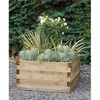 Forest Garden Caledonian Square Raised Bed w/ Base 90 x 90cm, Brown