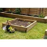 Forest Garden Caledonian Compact Raised Bed 90 x 90cm, Brown