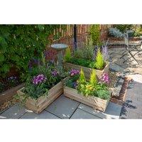 Forest Garden Durham Rectangular Planter - Set of 3, Brown