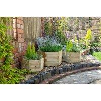 Forest Garden York Hexagonal Planter - Set of 3, Brown