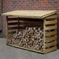 Forest Garden Large Pent Log Store, Brown