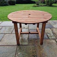 Churnet Valley Garden Furniture Churnet Valley 4 Seat Round Outdoor Table Diameter 113cm, Brown