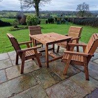 Churnet Valley Garden Furniture Churnet Valley 4 Seater Square Outdoor Dining Set, Brown