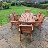 Churnet Valley Garden Furniture Churnet Valley 6 Seater Dining Set, Brown