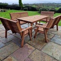 Churnet Valley Garden Furniture Churnet Valley 10 Seat Outdoor Dining Set with 179.5cm Table, Brown