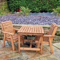 Churnet Valley Garden Furniture Churnet Valley 2 Seat Outdoor Bistro Set with 99cm Table, Brown