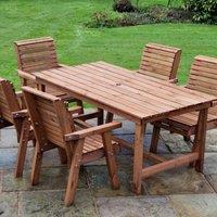 Churnet Valley Garden Furniture Churnet Valley 5 Seat Outdoor Dining Set with 179.5cm Table, Brown