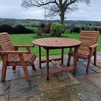 Churnet Valley Garden Furniture Churnet Valley 2 Seat Round Outdoor Bistro Set, Brown